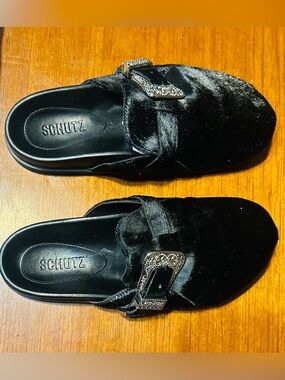 Schutz Grace Calf Hair Clogs